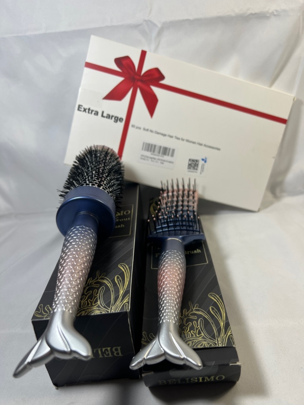 Belisimo Silver Mermaid Handle Hair Brush - Silver